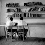 David Joseph? & friend (who?) in library