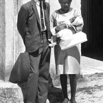 Roy Benjamin with wife, Kay, and baby, Catherine-Ann.