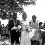 Bride arriving with Anthony Gay & Elvita Gabriel.